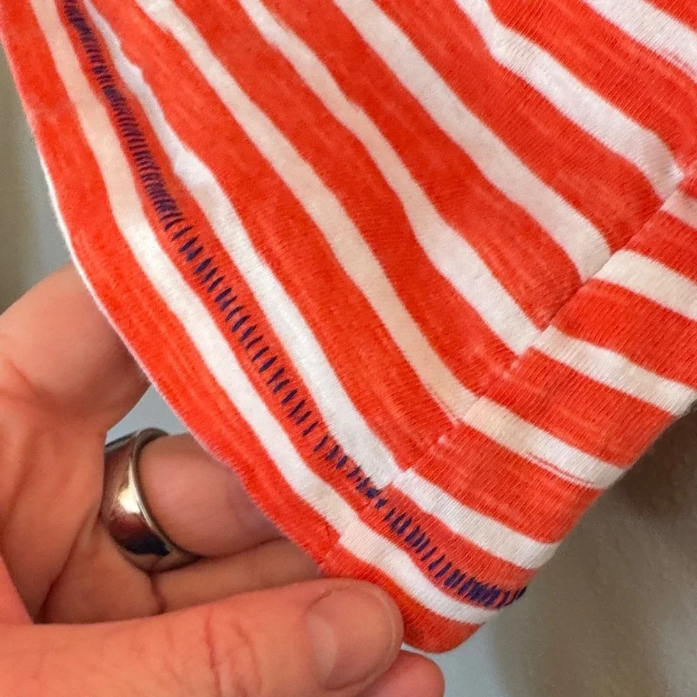 GAP Kids Dress in Orange and White with Royal Blue Bow size XXL